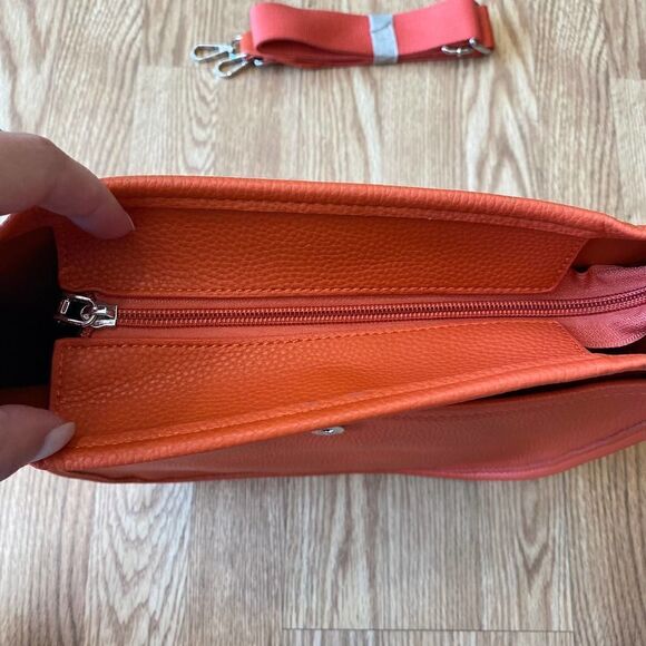 BC Handbags 2 Pocket Purse Crossbody Orange 2303